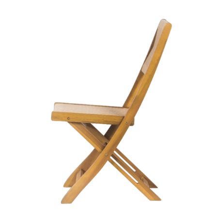 Ensemble repas BARI pliable 2 personnes bois et polyester écru