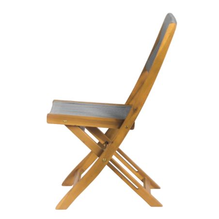 Ensemble repas BARI pliable 2 personnes bois et polyester gris