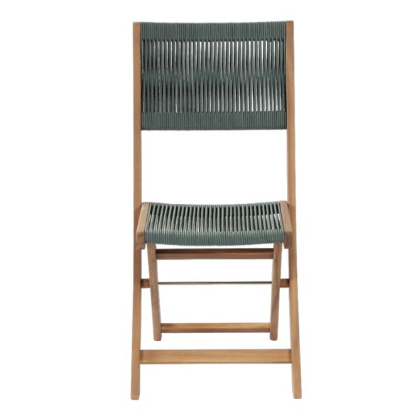 Ensemble repas BARI pliable 2 personnes bois et polyester vert olive