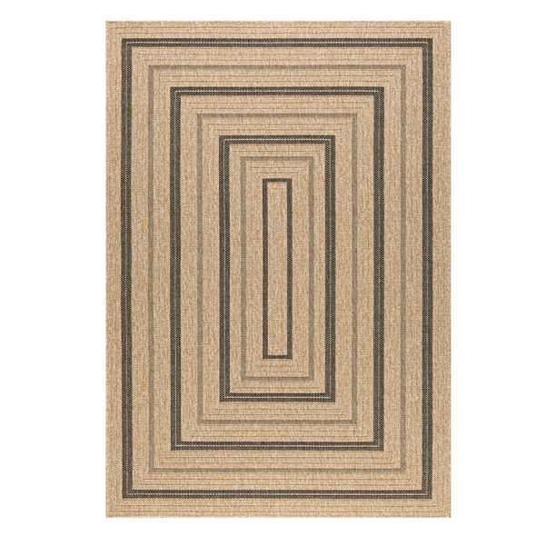 Tapis MENORCA marron et noir aspect jute 160x230 cm