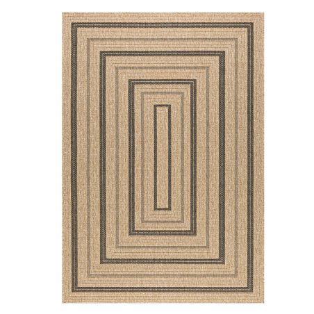 Tapis MENORCA marron et noir aspect jute 160x230 cm