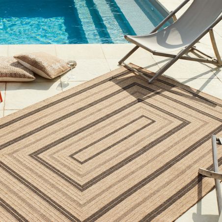 Tapis MENORCA marron et noir aspect jute 160x230 cm