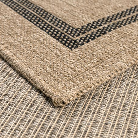 Tapis MENORCA marron et noir aspect jute 160x230 cm