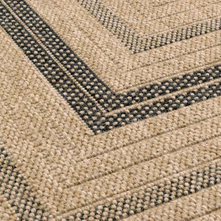 Tapis MENORCA marron et noir aspect jute 160x230 cm
