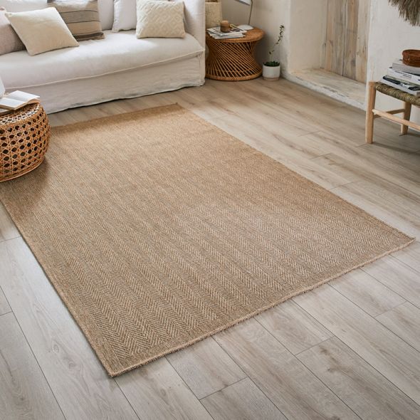 Tapis d'extérieur TABARCA marron aspect jute 120x170 cm