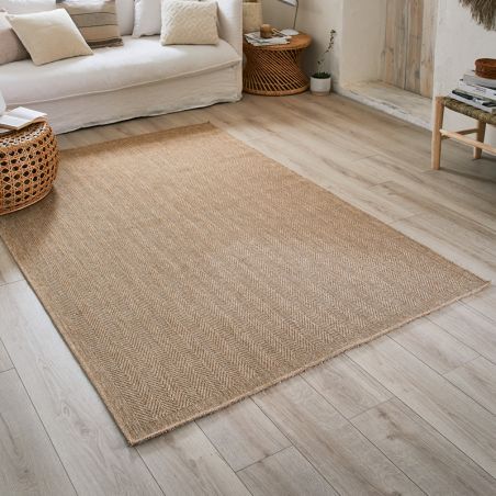 Tapis d'extérieur TABARCA marron aspect jute 120x170 cm