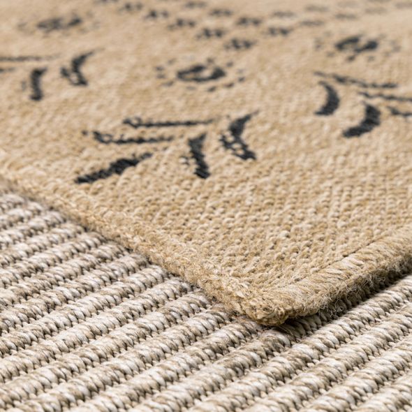 Tapis d'extérieur PALMA marron et noir aspect jute 160x230 cm