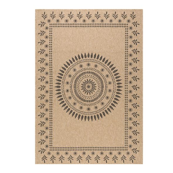 Tapis d'extérieur PALMA marron et noir aspect jute 160x230 cm
