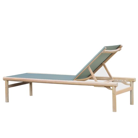 Bain de soleil SAMOA en bois d'acacia et textilene vert
