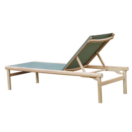 Bain de soleil SAMOA en bois d'acacia et textilene vert
