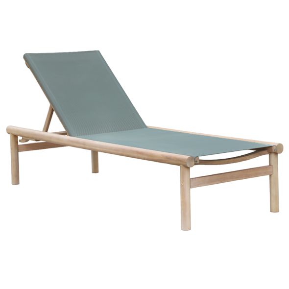 Bain de soleil SAMOA en bois d'acacia et textilene vert