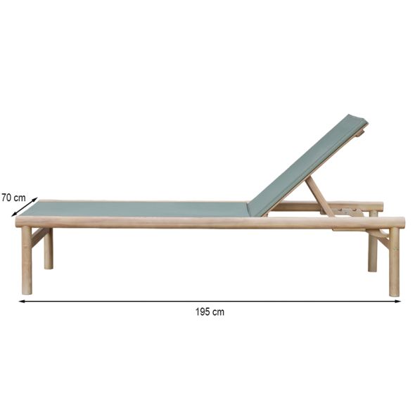 Bain de soleil SAMOA en bois d'acacia et textilene vert