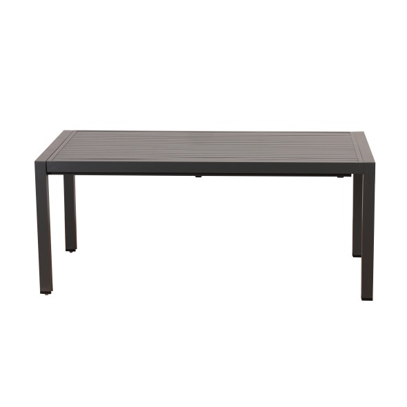 Ensemble repas DINA gris foncé 8 places  en aluminium avec table extensible