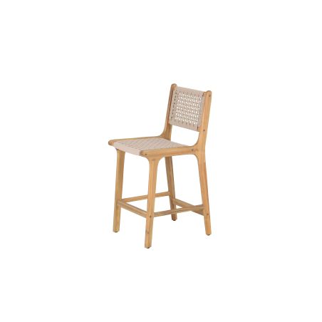 Lot de 2 tabourets de bar KUTA en corde hauteur d'assise 66 cm