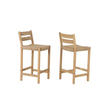 Lot de 2 tabourets de bar MINA hauteur d'assise 65 cm