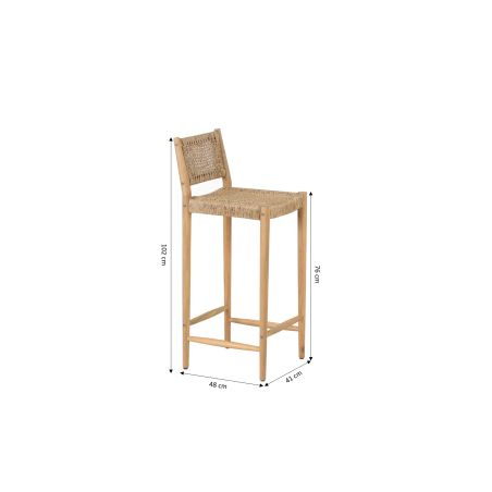 Lot de 2 tabourets de bar NURI hauteur d'assise 75 cm